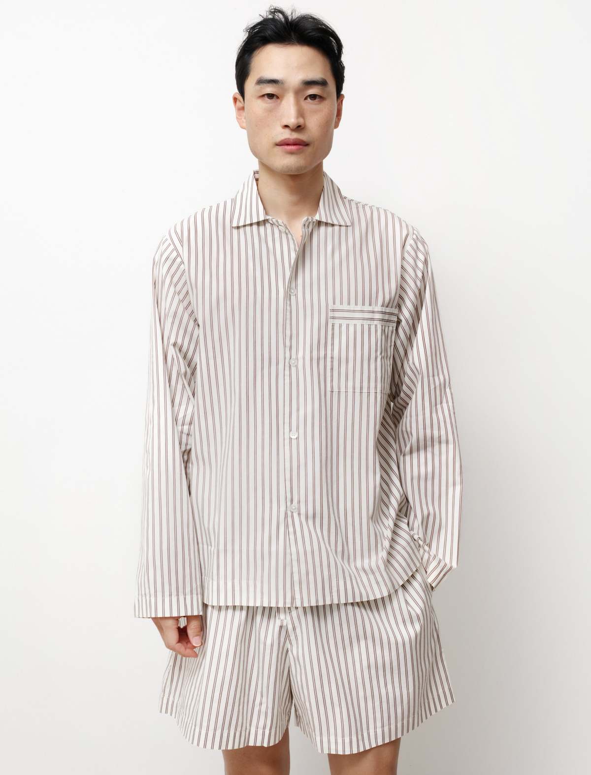 新品:tekla popin stripe shirt lido stripe Poplin pyjamas – long-sleeved shirt – Pin Stripes | Tekla