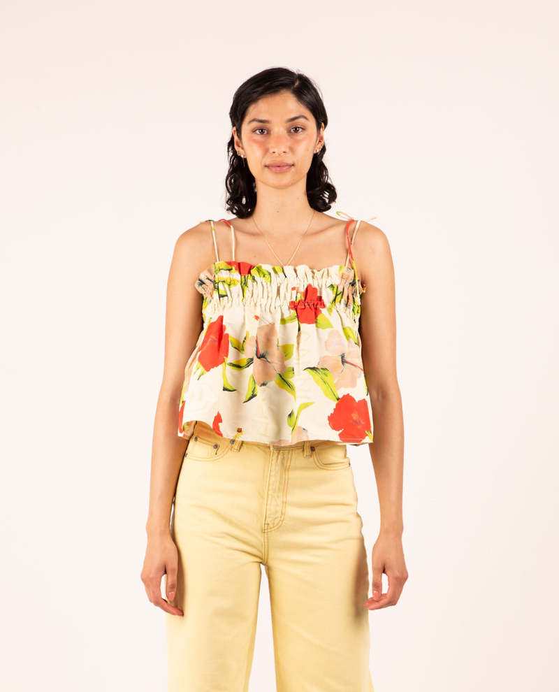 Rosé Muse frill pleats airy cami