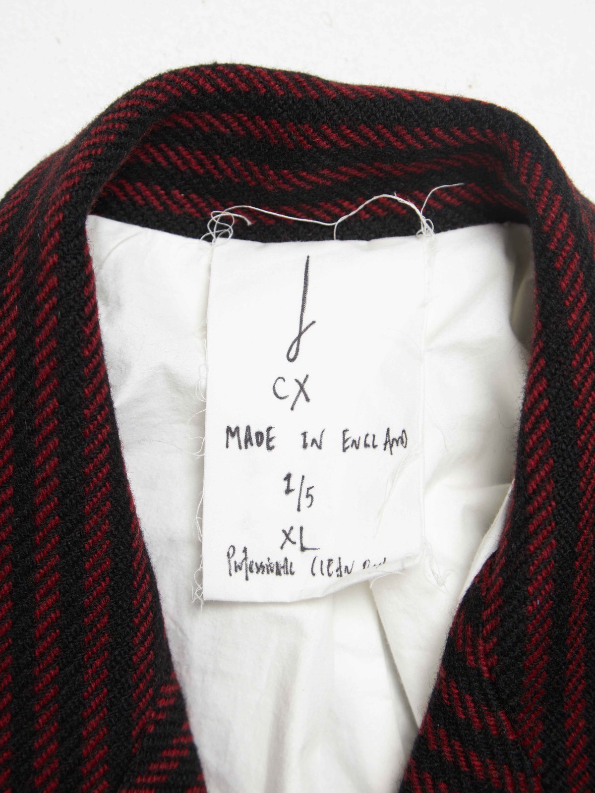 John Alexander Skelton Single Breasted Striped Wool Coat - Red/Black  - Image 4 of 4