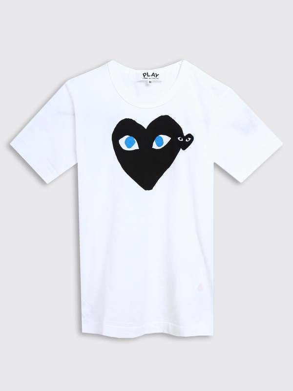 COMME des GARCONS ☆人気 X-Ray ハート グラフィック Tシャツ Comme des Garcons PLAY Rhinestone Black Heart Tee – Extra Butter
