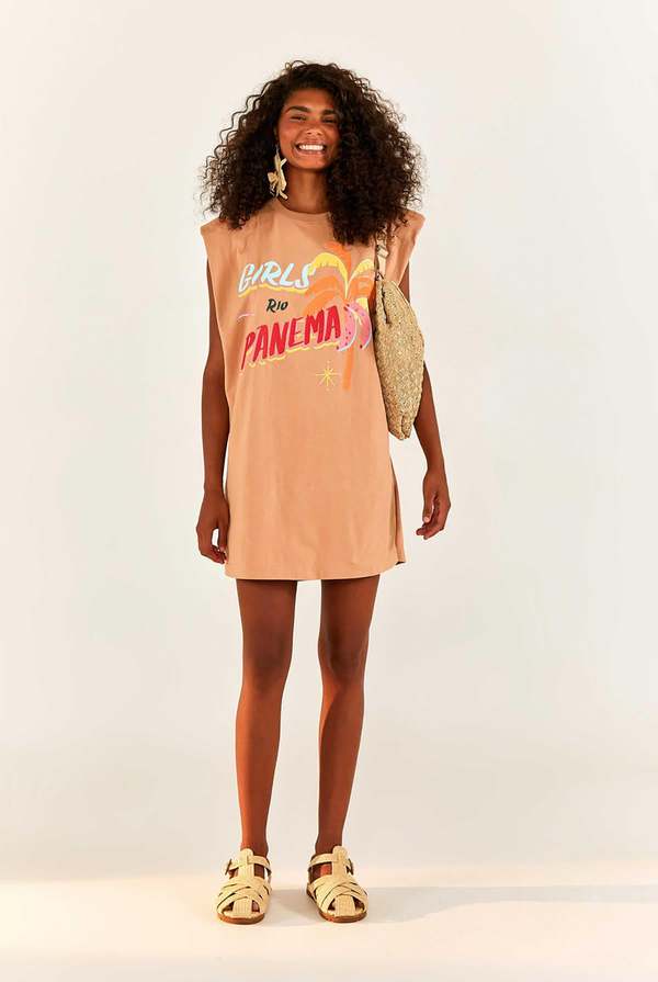farm rio dress brown Farm Rio Women's Gigi Tapestry Brown Mini Dress main image 0
