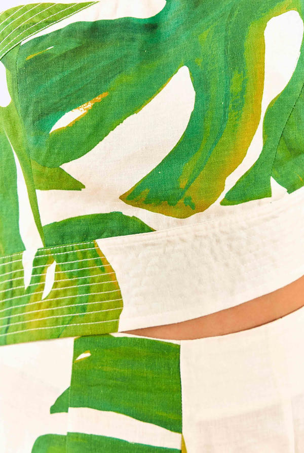 Farm Rio Monstera One Shoulder Jumpsuit - White Multi | Garmentory