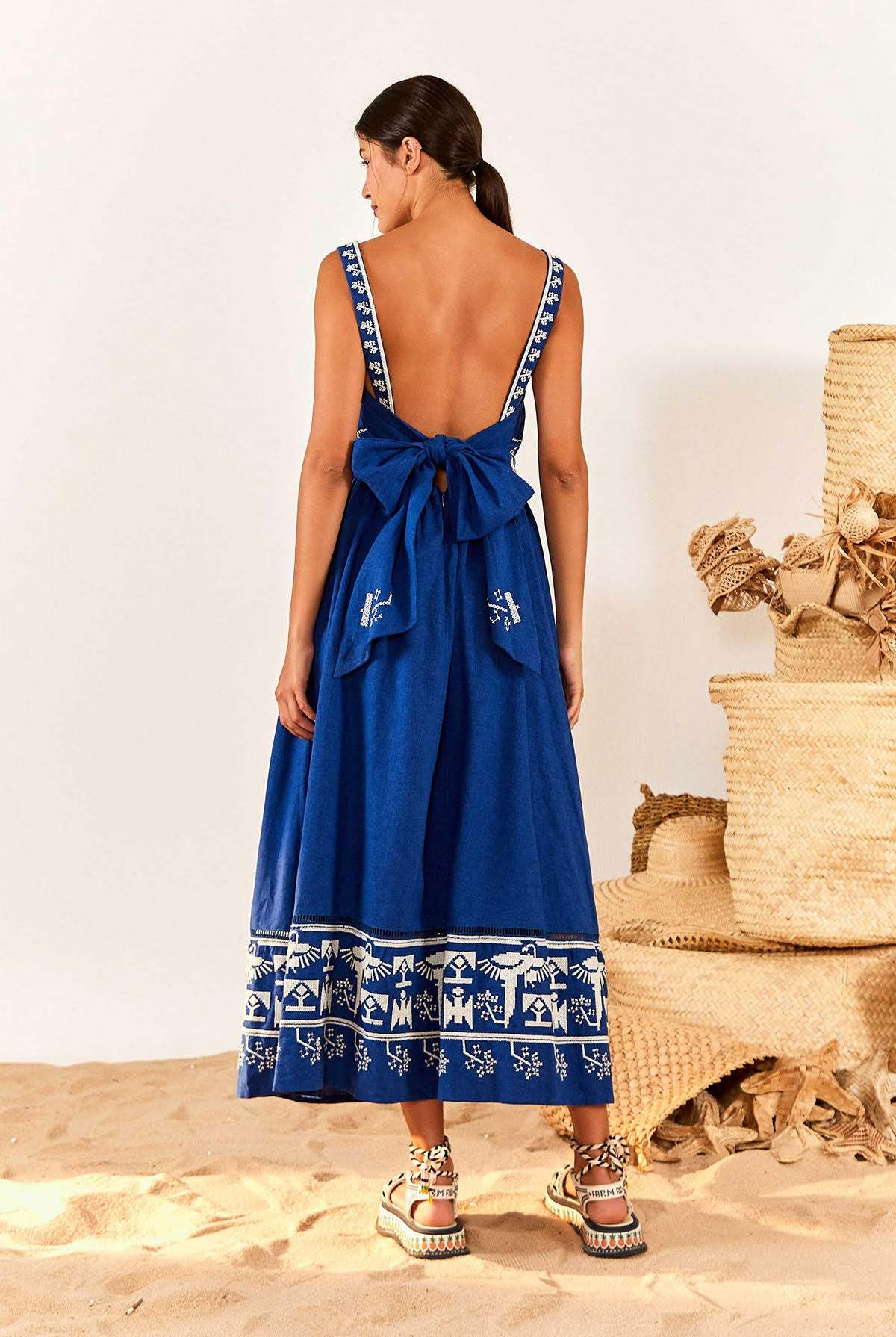 green emerald velvet dress Arabella Tulle Maxi Dress Navy & Gold main image 0