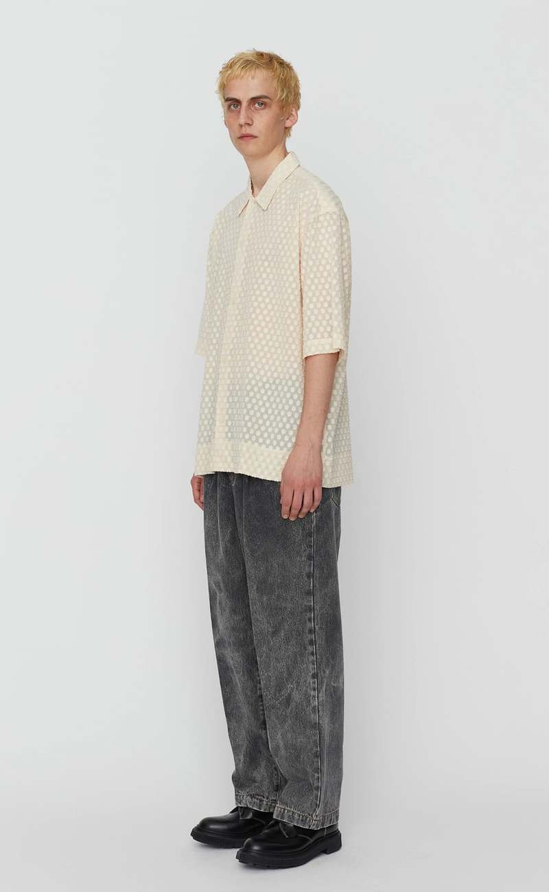 PHEENY - PHEENY【Rayon dot S/S shirt】 PHEENY/RAYON DOT S/S SHIRT (BLACK)