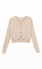 Organic by John Patrick Crop Cardigan - Beige - Thumbnail 1