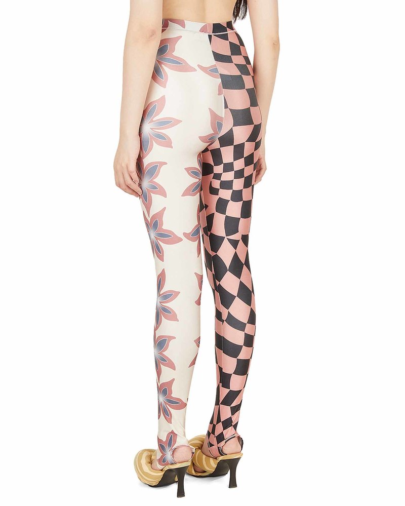 Chopova Lowena Leggins - Flowers/Checks Motif | Garmentory