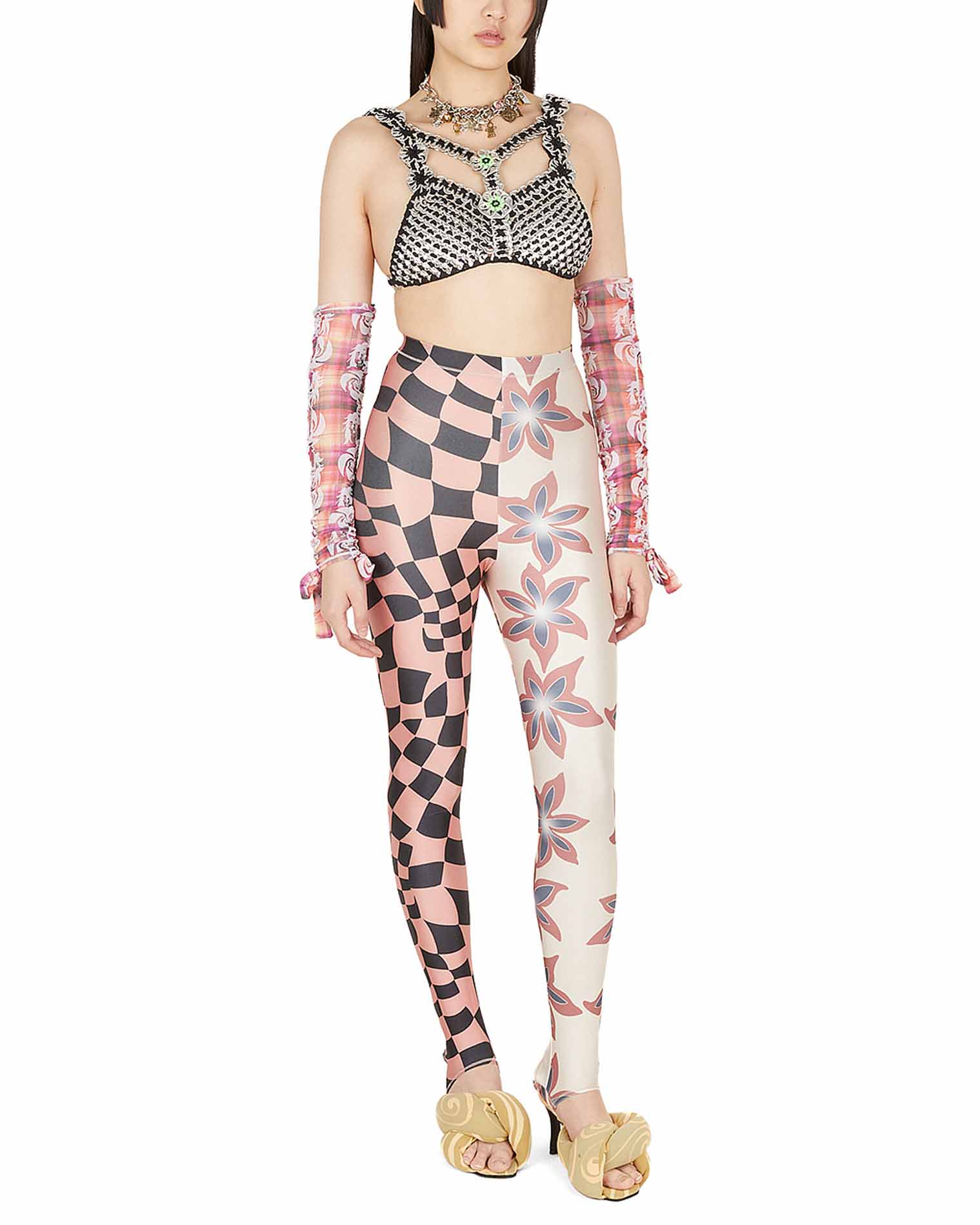 FLOWER GRID MESH LEGGINGS | k3 online store