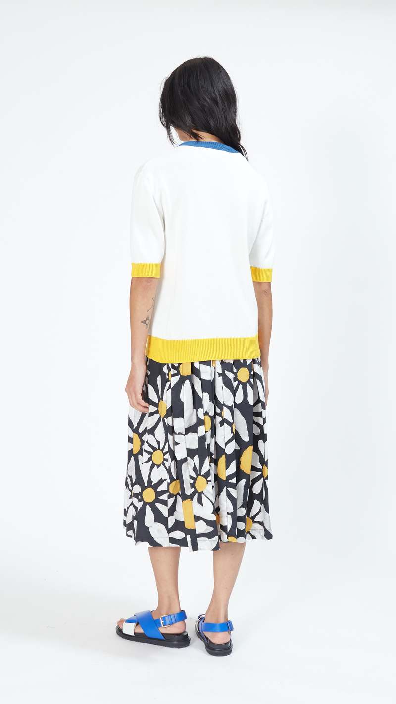 Marni Embroidered Cotton Daisy Logo Sweater - Lily White