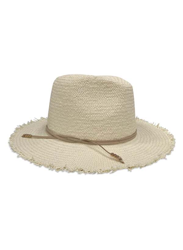 Hat Attack Classic Travel Hat w/ Fringe - Bleach/Bone  display picture 2