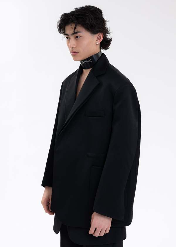 Id Jacket With String we11done WAIST STRING WITH BACK LOGO PRINT JACKET - BLACK | Garmentory