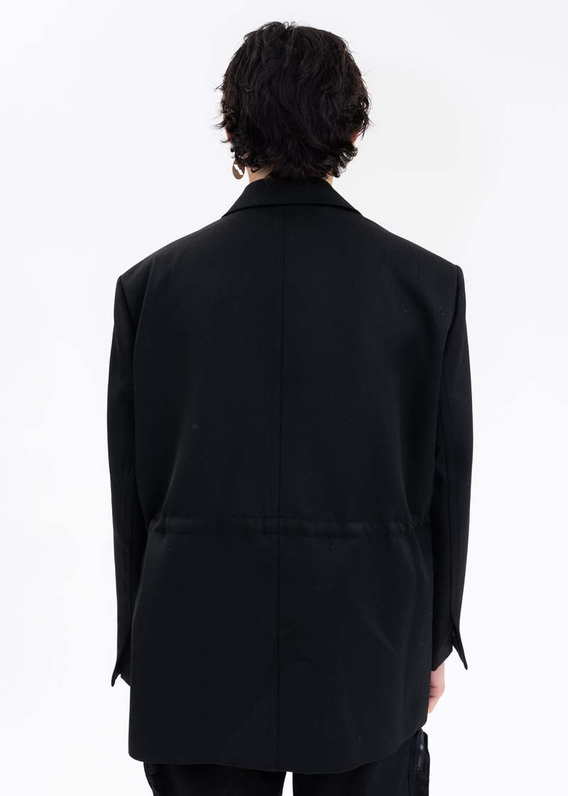 we11done WAIST STRING STAR PRINT JACKET - BLACK | Garmentory