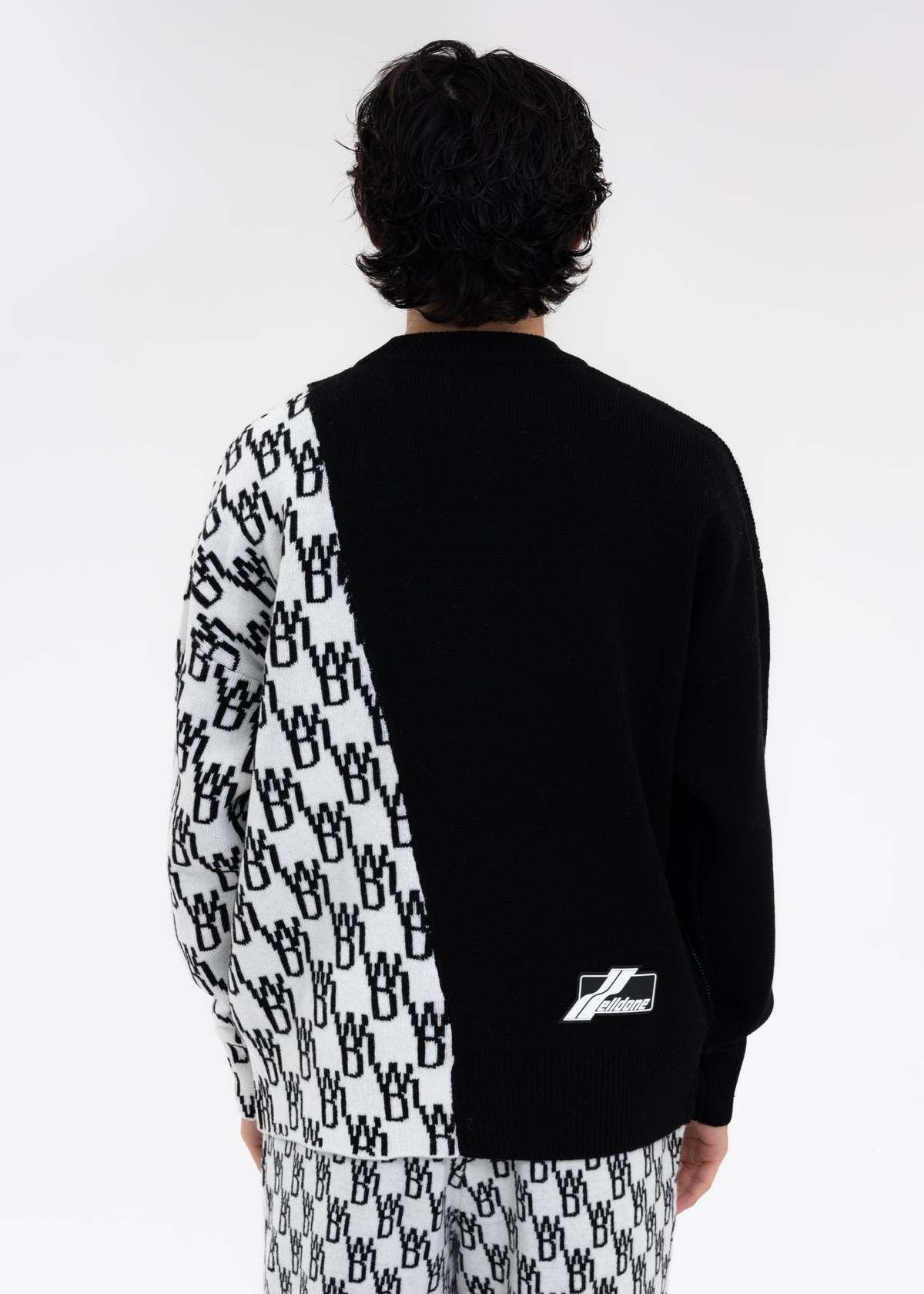 We11done Wd1 Graphic Mix Logo Sweater - Black | Garmentory