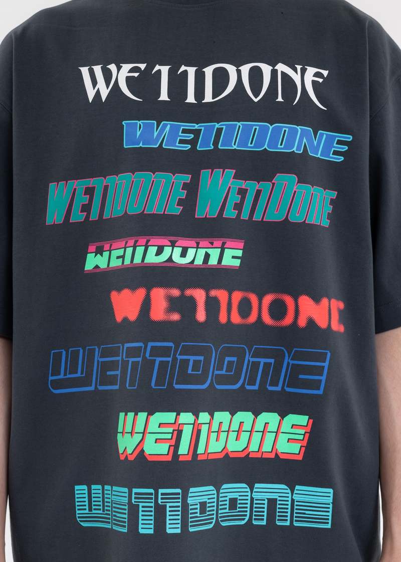 WE11DONE MULTI LOGO T SHIRT - CHARCOAL | Garmentory