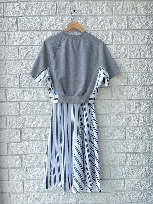 3.1 Phillip Lim SHORT SLEEVE FRENCH TERRY COMBO DRESS on Garmentory