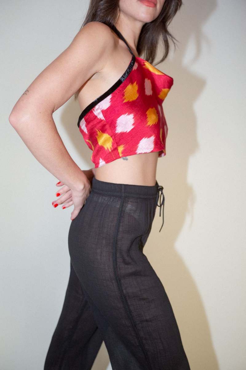 100% Silk Carpathia Top - Pomegranate