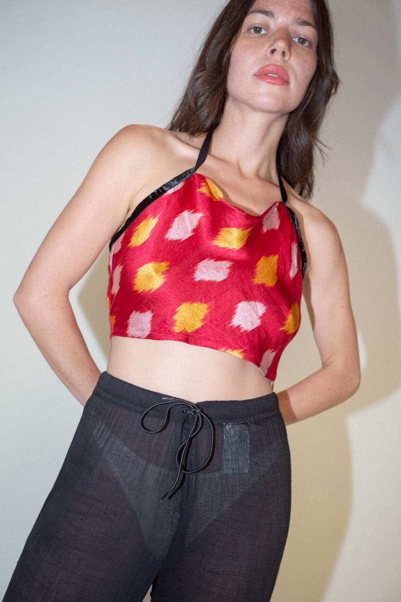 100% Silk Carpathia Top - Pomegranate