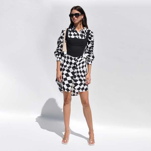 open lace back dress MM6 MAISON MARGIELA | Oversize Dropped-Shoulder Shirt Dress main image 1