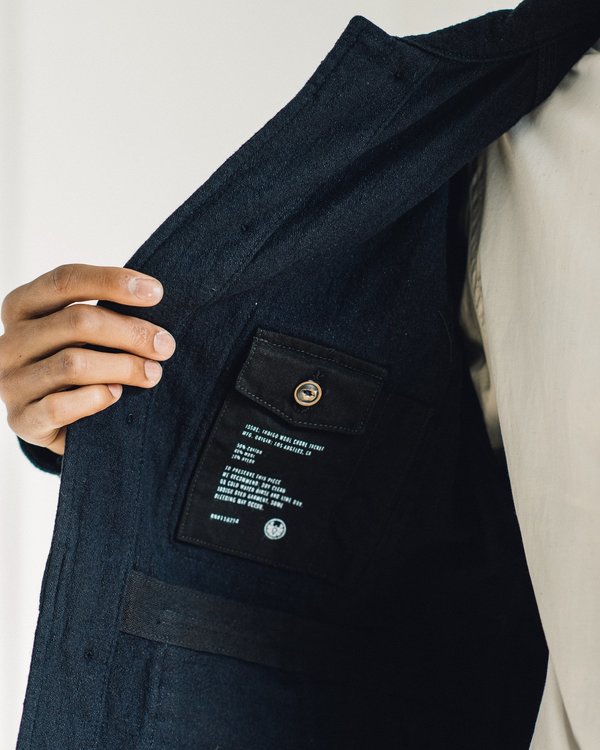 Apolis Black Indigo Wool Chore Jacket Garmentory