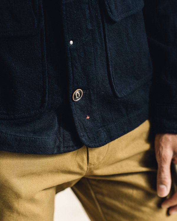 Apolis Black Indigo Wool Chore Jacket Garmentory