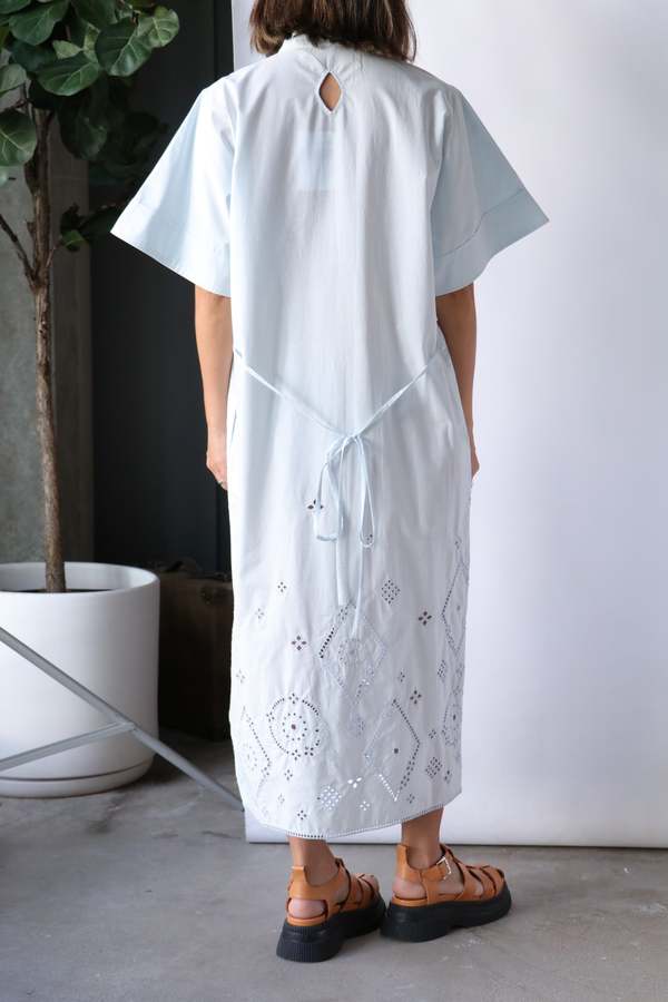 knee length dresses for ladies Rove Linen Midi Dress | Puff Sleeve - Twist Design main image 0