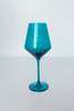 Estelle Colored Glass Set of 2 Wine Stemware - Teal - Thumbnail 3