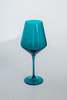Estelle Colored Glass Set of 2 Wine Stemware - Teal - Thumbnail 4