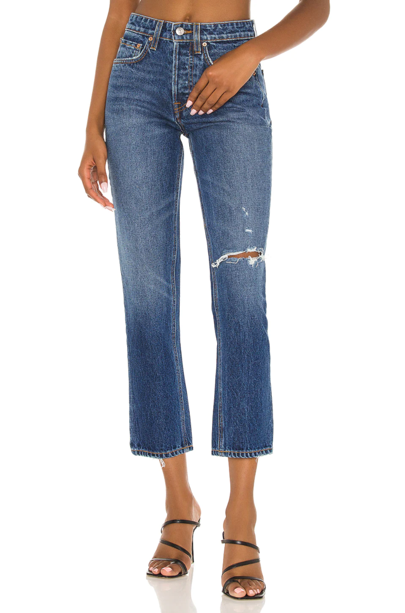 GRLFRND Karolina High Rise Straight Crop denim Midtown Garmentory