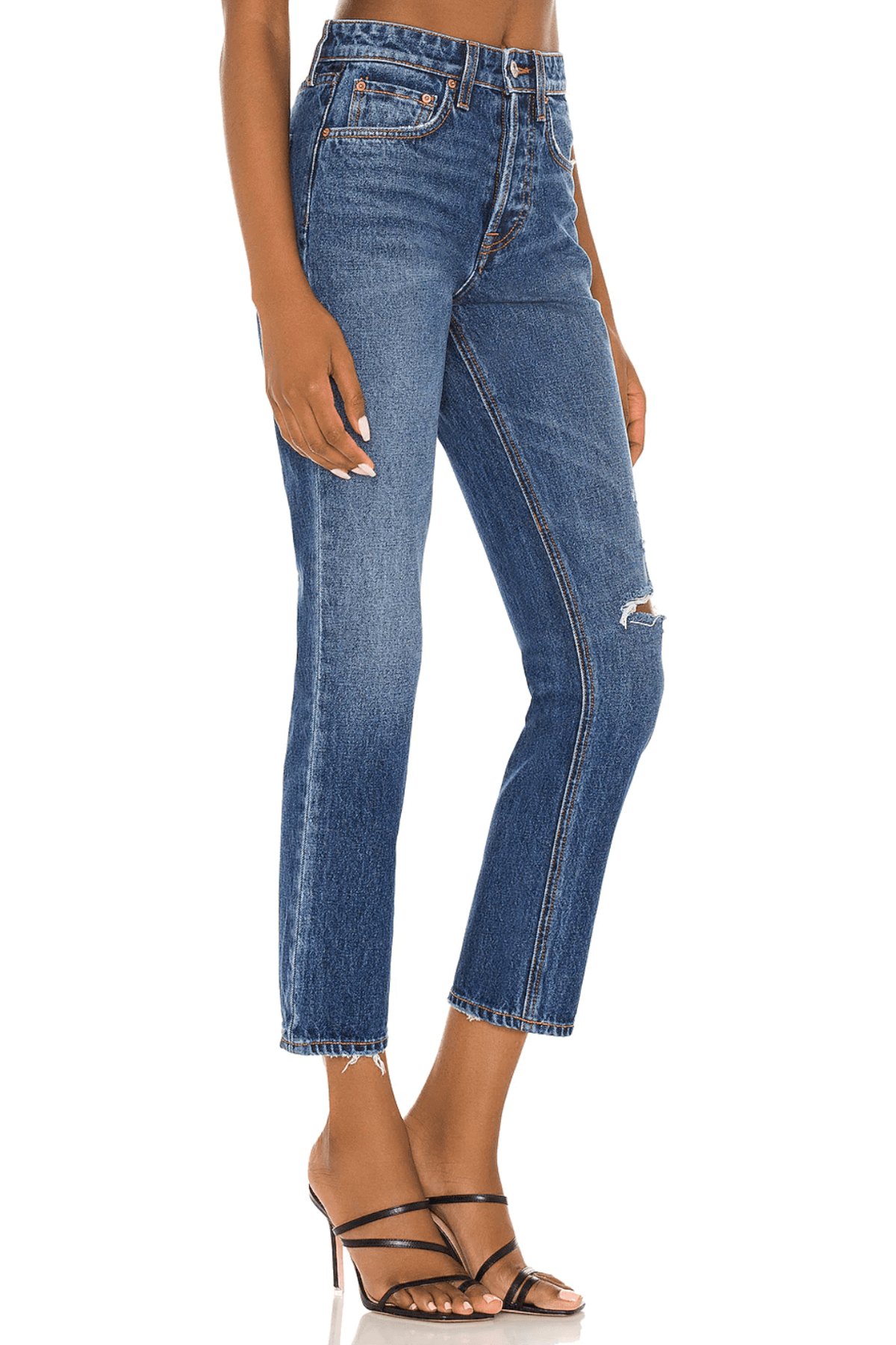 GRLFRND Karolina High Rise Straight Crop denim Midtown Garmentory