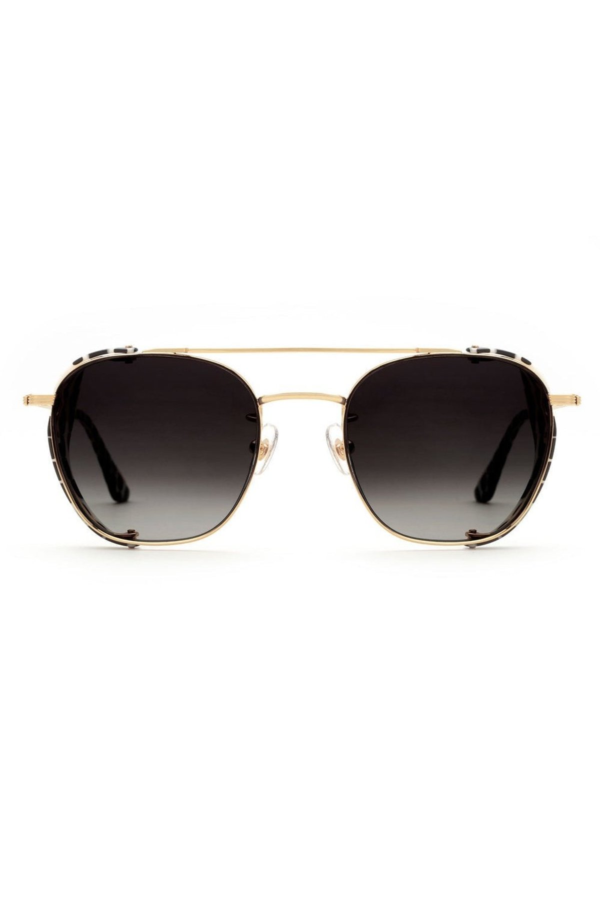 Krewe Earhart Matte Black and 24K Sunglasses Krewe Earhart Blinker Sunglasses – Saint Bernard main image 4