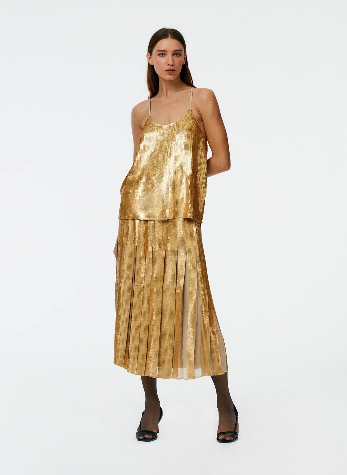 tibi gold dress Tibi Dress – Silk Taffeta – Dress – by SUE SARTOR L main image 1