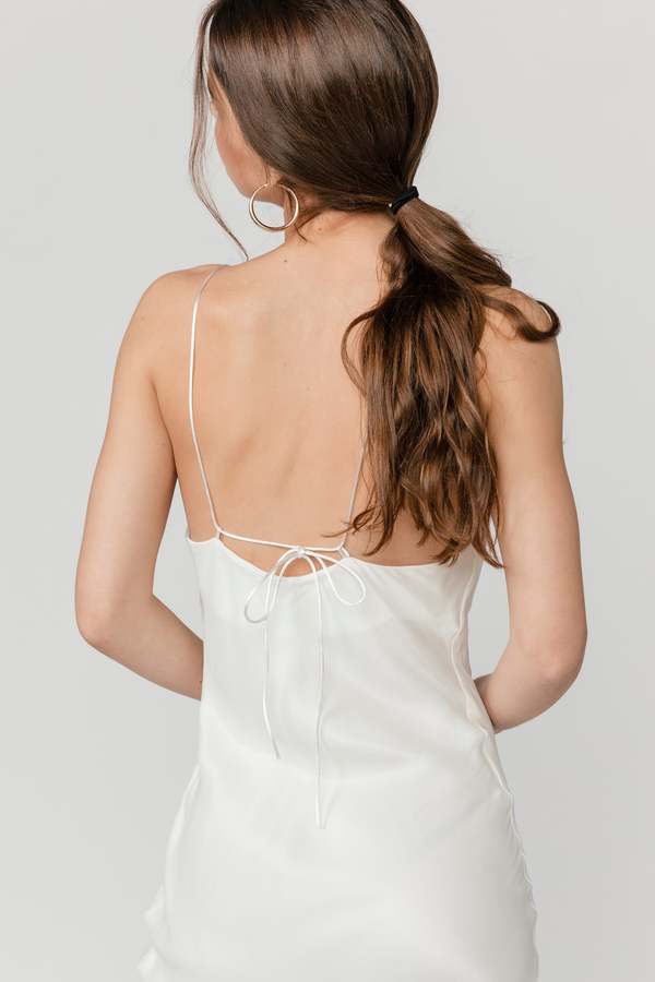 PRADEGAL Karly Silk Mini Dress - Ivory | Garmentory