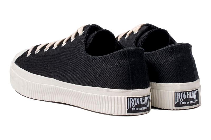 Iron Heart Non Fade Denim Low Top Sneakers - Superblack