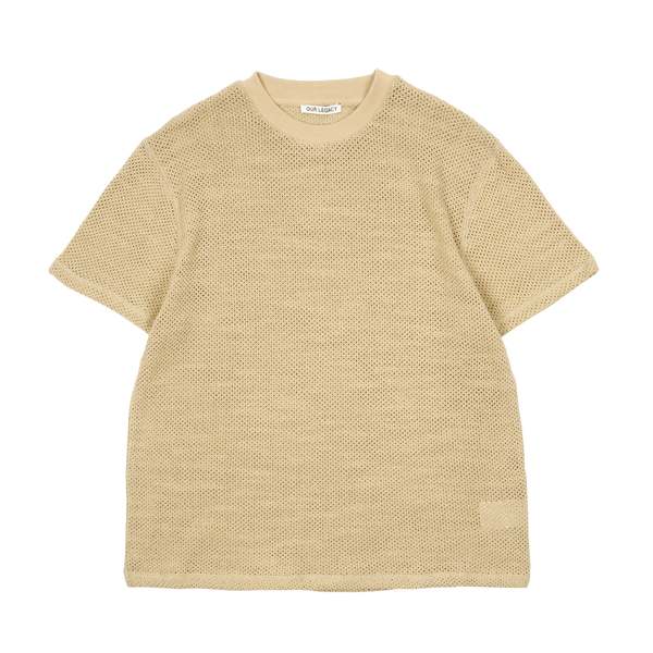 OUR LEGACY メッシュニット BOX Beige Rope Weave Our Legacy BOX T SHIRT - BEIGE ROPE WEAVE | Garmentory