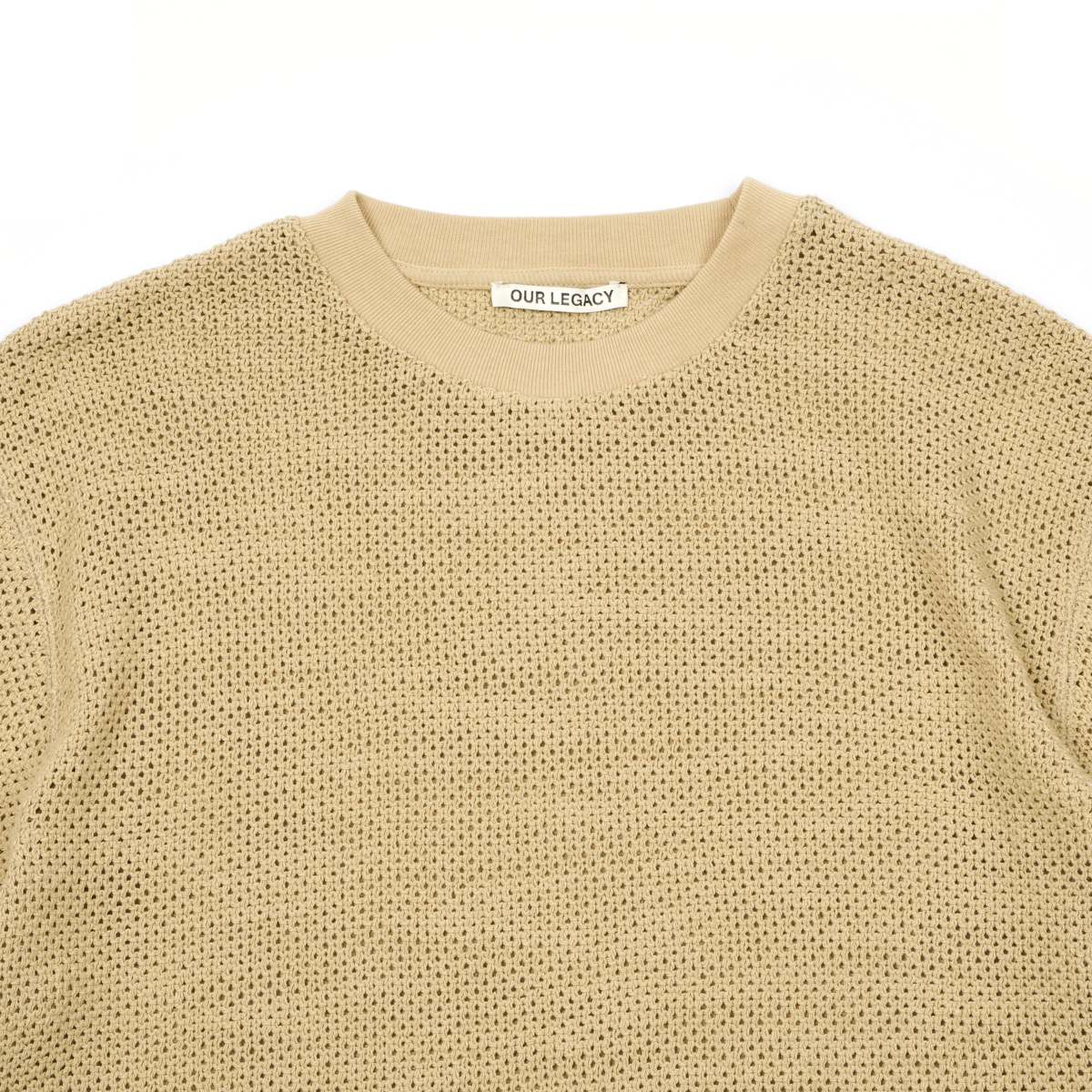 OUR LEGACY メッシュニット BOX Beige Rope Weave Our Legacy BOX T SHIRT - BEIGE ROPE WEAVE | Garmentory