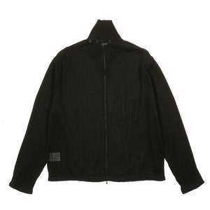 Our Legacy SHRUNKEN FULL ZIP POLO - BLACK RAYON PLAIT | Garmentory