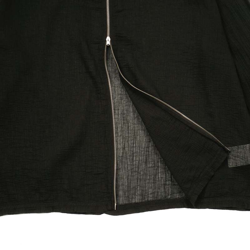 トップス SHRUNKEN FULLZIP POLO BLACK RAYON PLAIT Our Legacy - Shrunken Full Zip Polo Black Rayon Plait