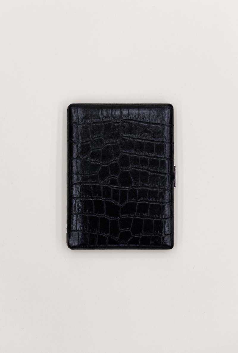 Tsubota Pearl cosmos cigarette case - black croc