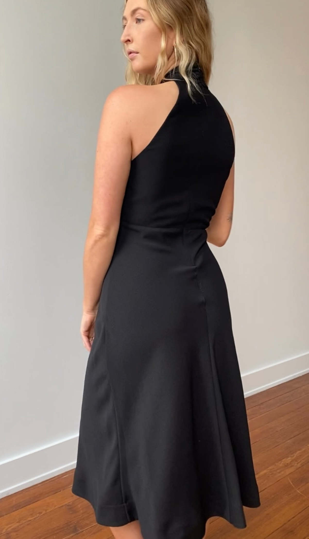 Nomia Cross Front Bias Dress - Black | Garmentory