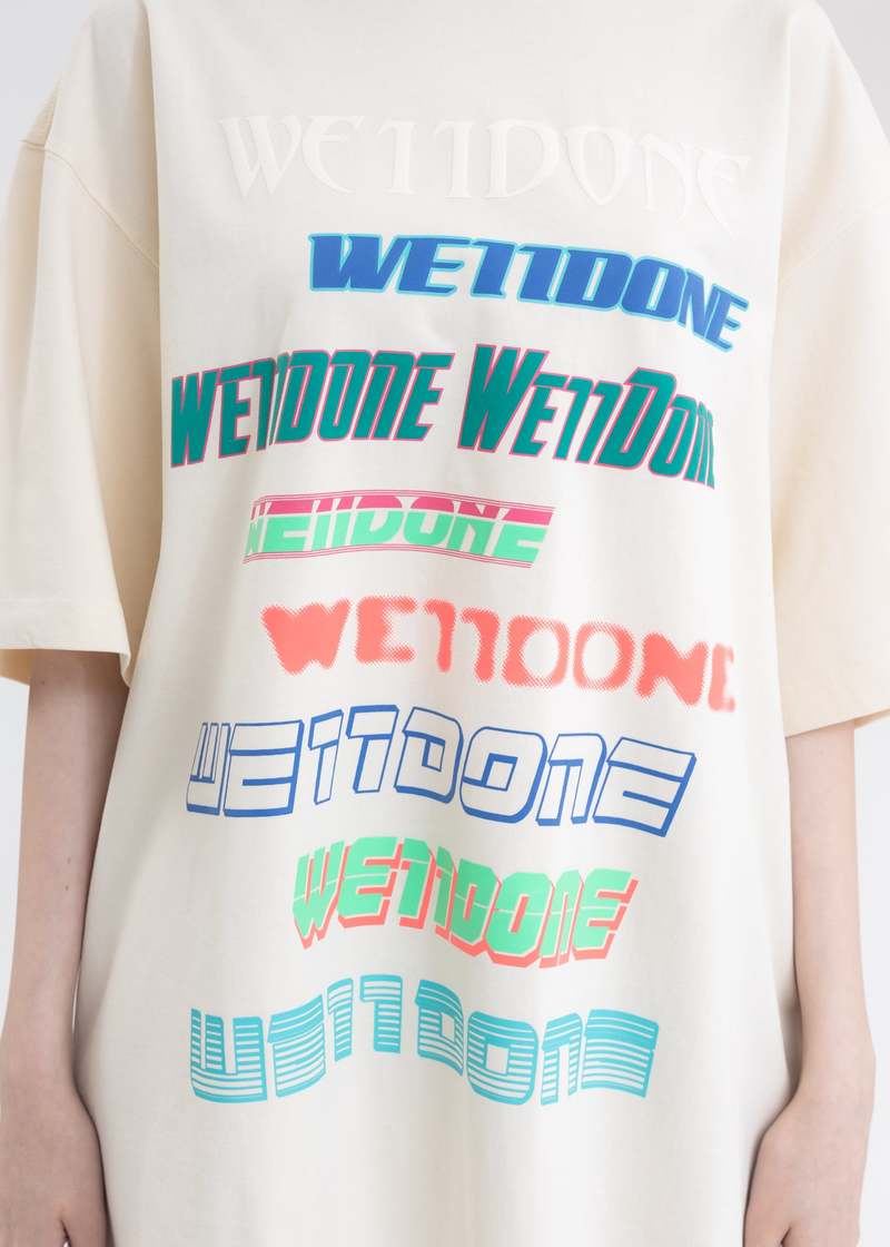 WE11DONE MULTI LOGO T SHIRT - IVORY | Garmentory