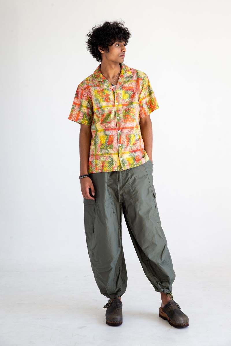 Graphia New York Desi Short Sleeve Camp Collar Shirt - Red/Batik Bandana Print