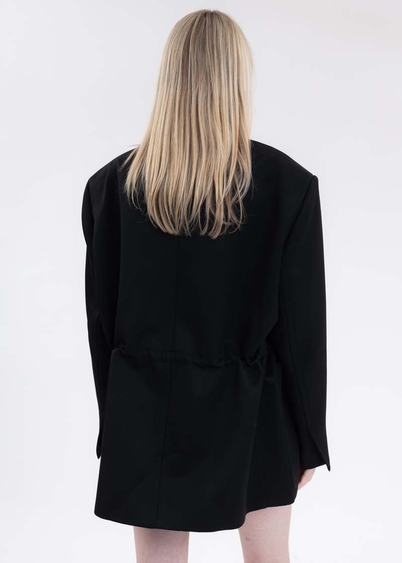 we11done WAIST STRING WITH STAR PRINT JACKET - BLACK