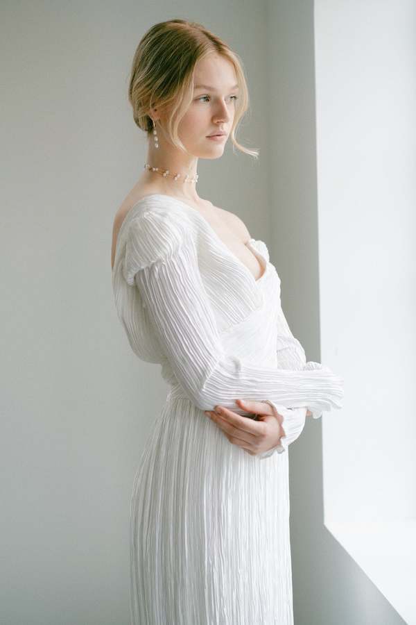 open lace back dress Self-Portrait - Pleated Crochet Floral Maxi Dress