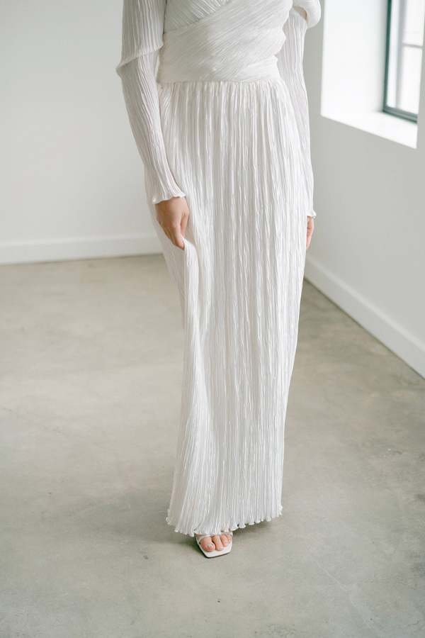 strapless open back dress Pleated Taffeta and Organza Long Dress – John Paul Ataker main image 0