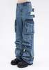 We11done Cargo Pants - Blue Multi Washed - Thumbnail 2