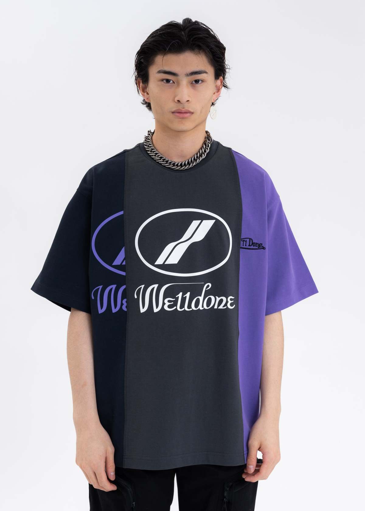 【WE11DONE】 Wappen Logo T-Shirt (3 Colors) we11done-PURPLE-REMAKE-3-PANEL