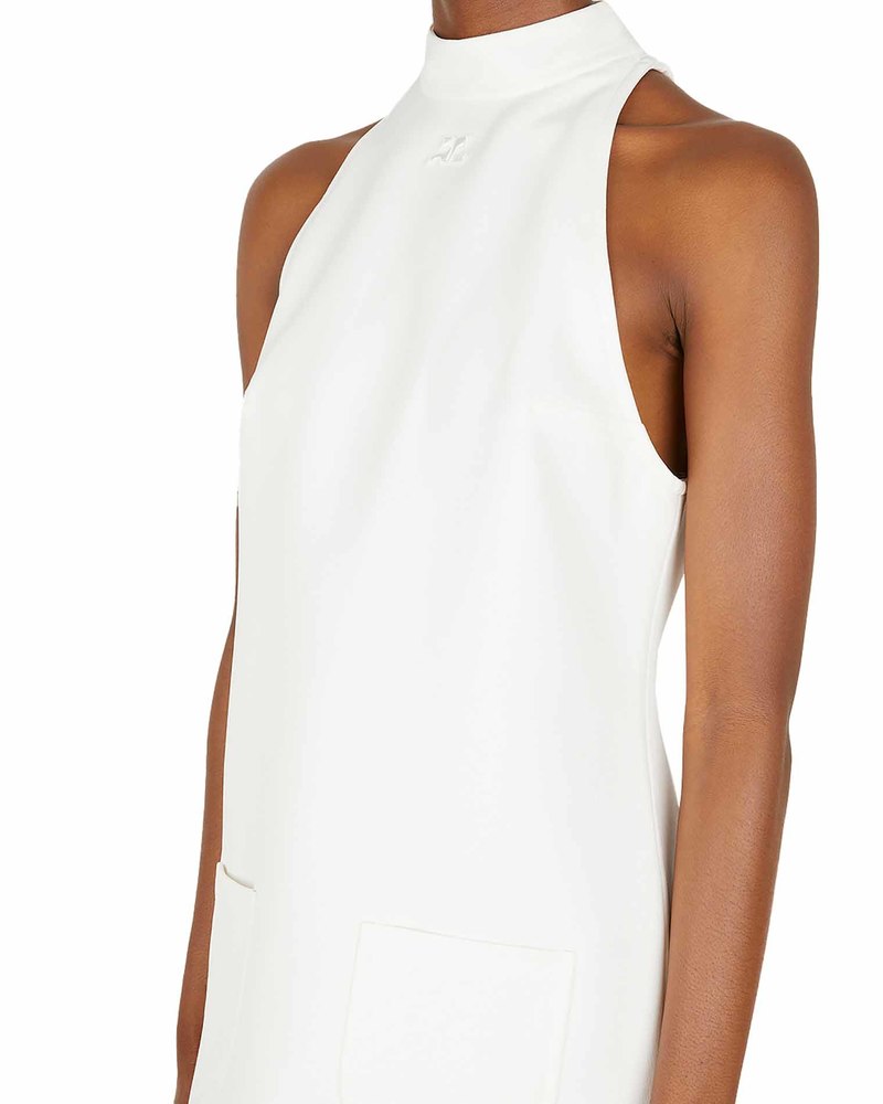 ワンピース COURReGES Woman Dress White 124JRO364JS0070 0098 Courr--ges---White-Mini-Dress-