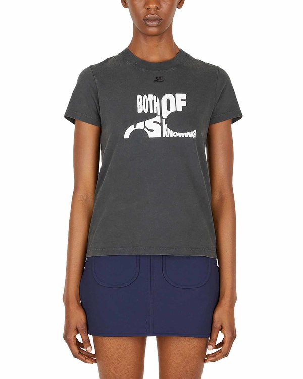 courreges BOTH OF US KNOWING Tシャツ CourrÃ¨ges T-Shirt - Both Of Us Knowing/Grey | Garmentory
