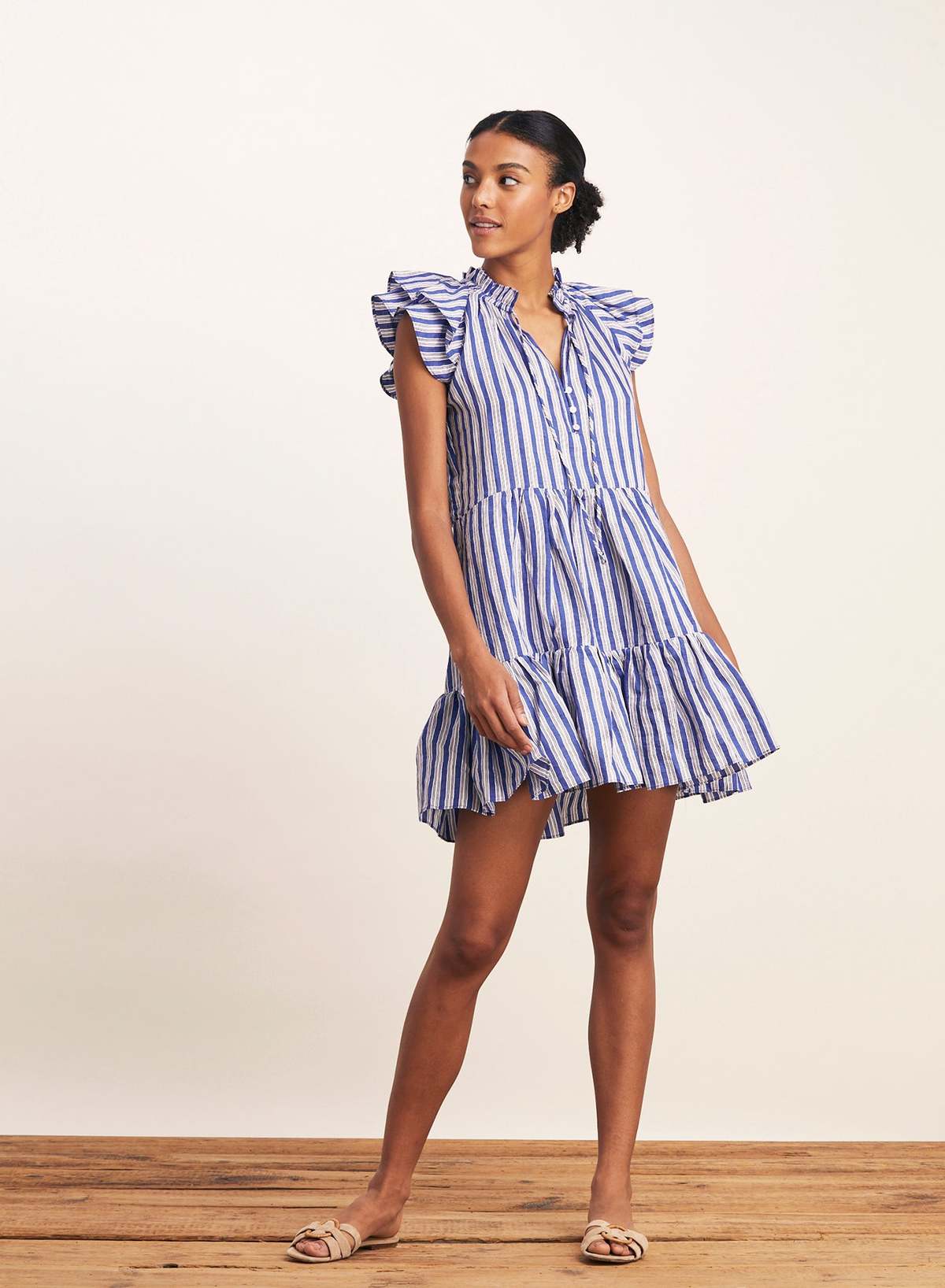 chinese dress ladies Veronica Beard Women's Zee Mini Dress - Blue - Size 4