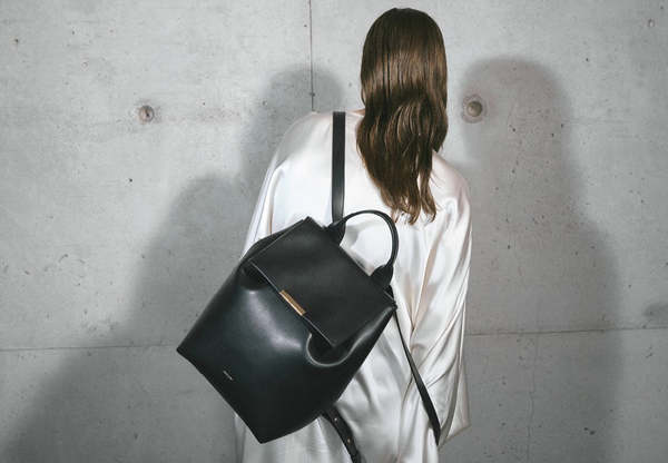 DeMellier large leather backpack. DeMellier Amsterdam Backpack - Black | Garmentory main image 2