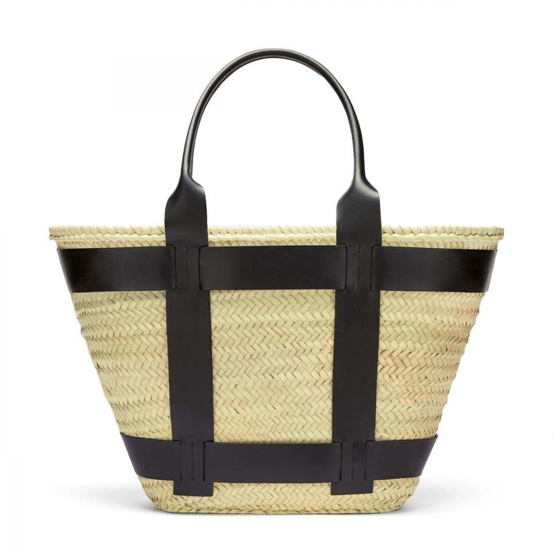 【DEMELLIER】マキシサントリーニ DeMellier London Maxi Santorini Bag in Natural Raffia & Tan